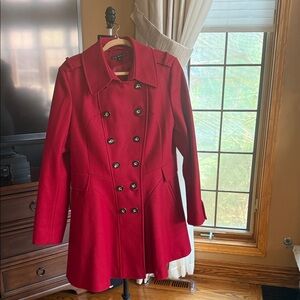 Via Spiga Women's Bold Red Pea Coat
